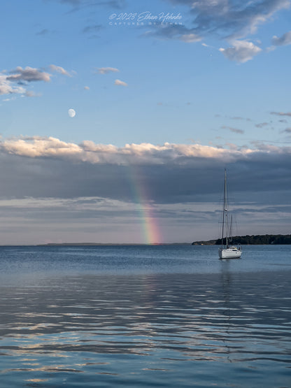 Rainbow over Grand Traverse Bay V - Print (Portrait Orientation)